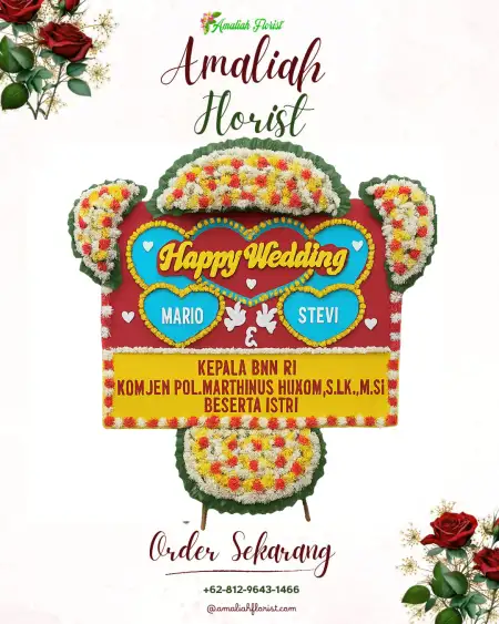 Papan Bunga Pernikahan Batobella